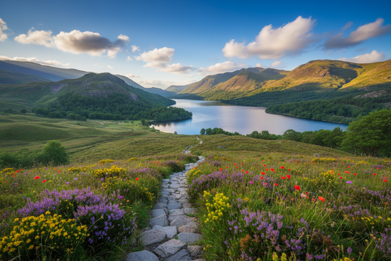 Stunning image of uk lake district in summer